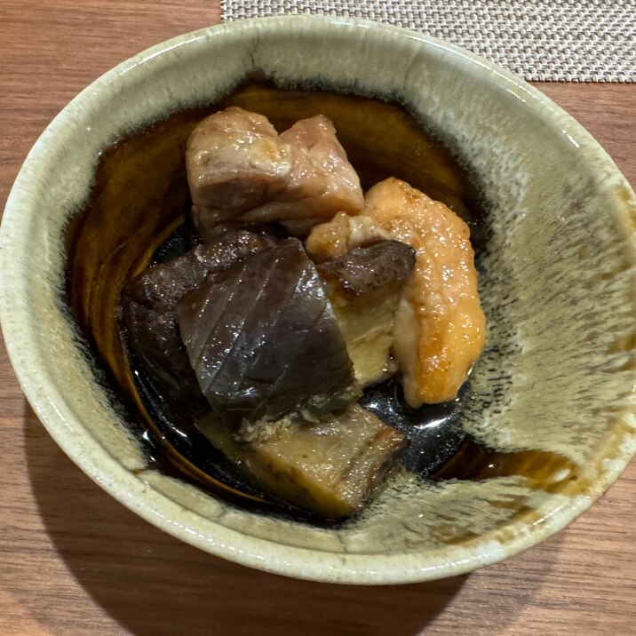 茄子と鶏モモ肉の揚げ浸し